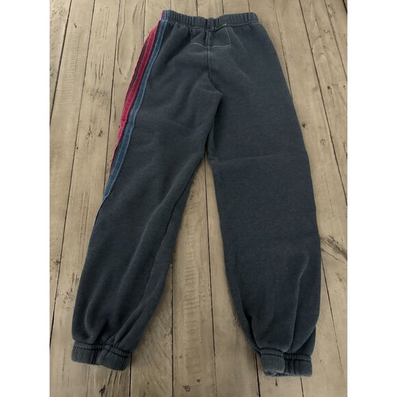 AVIATOR NATION KID'S 5 STRIPE SWEATPANTS - CHARCOAL SIZE 6 - Picture 3 of 3